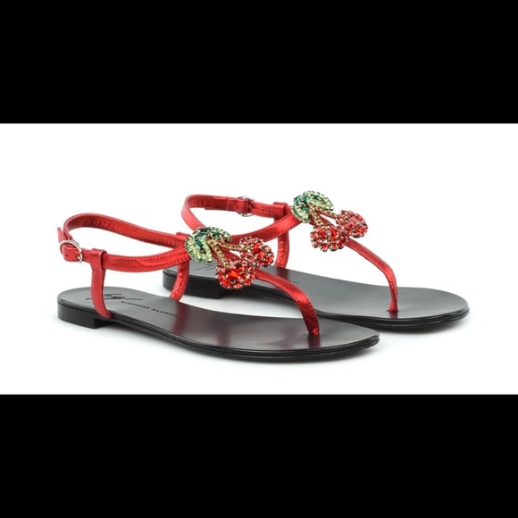 Guiseppi Cherry Red Crystal sandals-NWT - Picture 3 of 12